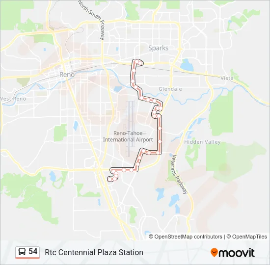 54 Bus Line Map