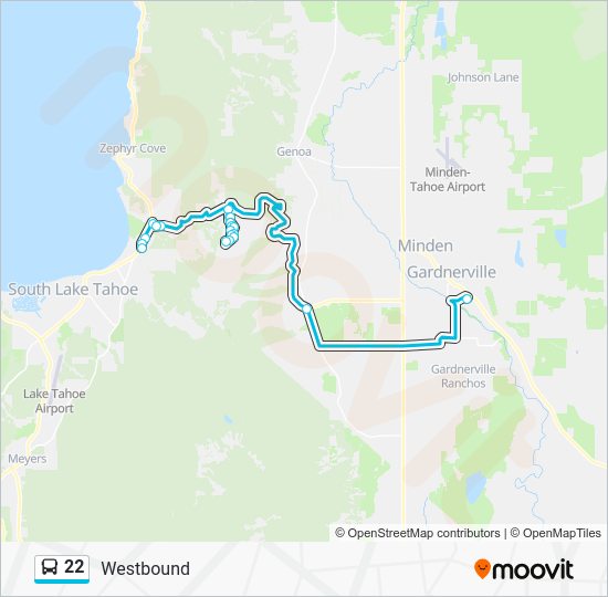 Lake Tahoe Bus Map 22 Route: Schedules, Stops & Maps - Stateline Transit Center (Updated)