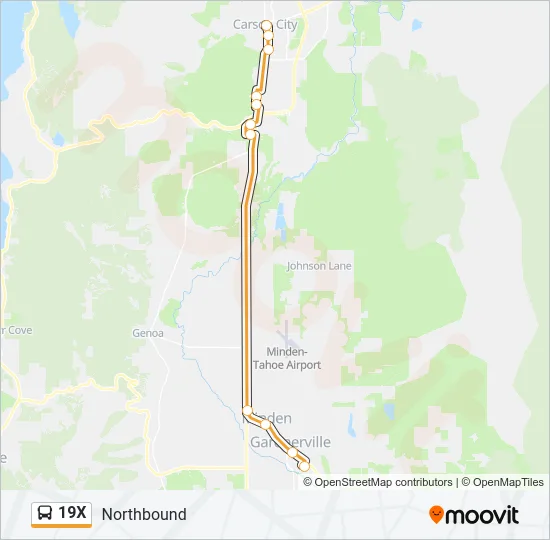 19X Bus Line Map