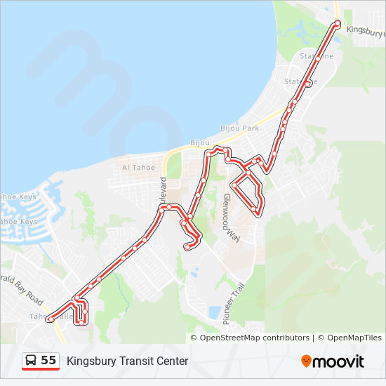 Lake Tahoe Bus Map 55 Route: Schedules, Stops & Maps - Lake Tahoe Community College (Updated)