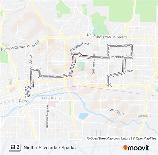 2 Bus Line Map