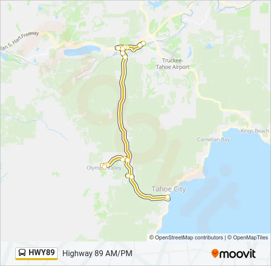 HWY89 Bus Line Map