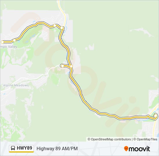 HWY89 Bus Line Map