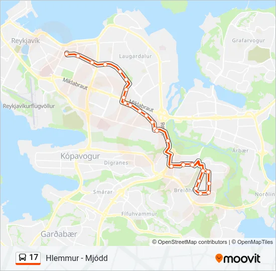 17 Bus Line Map
