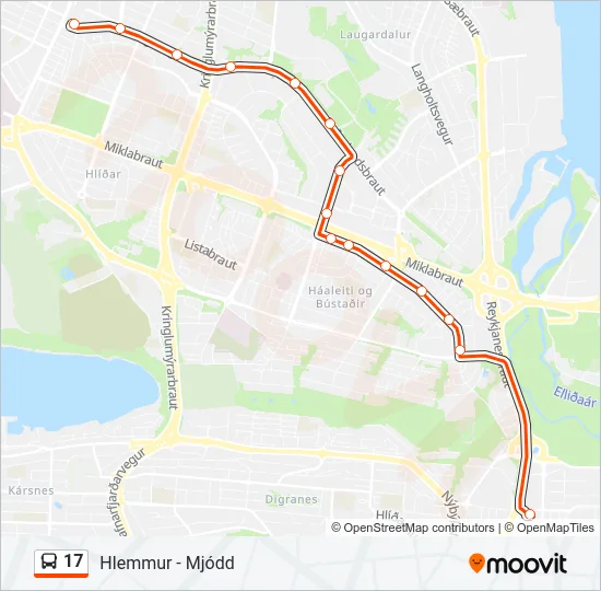 17 Bus Line Map