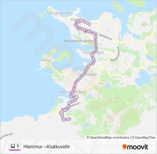 1 Bus Line Map