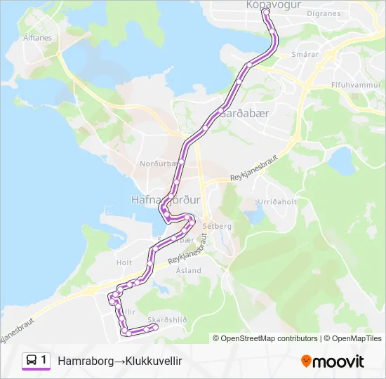 1 Bus Line Map