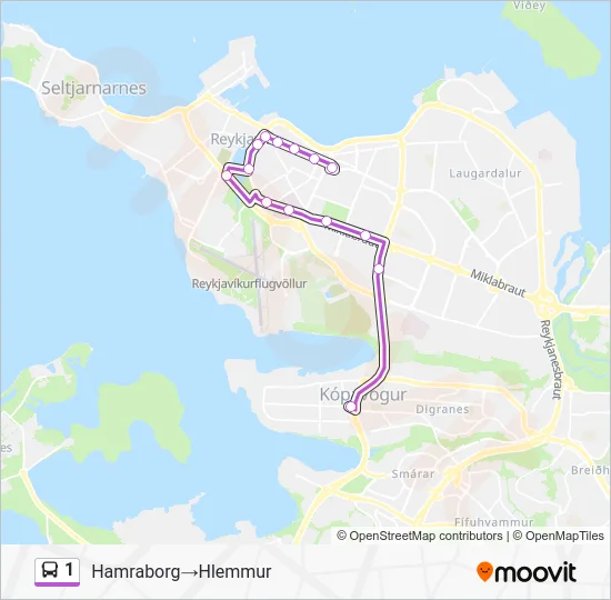 1 Bus Line Map