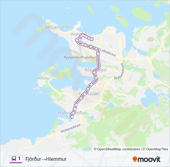 1 Bus Line Map