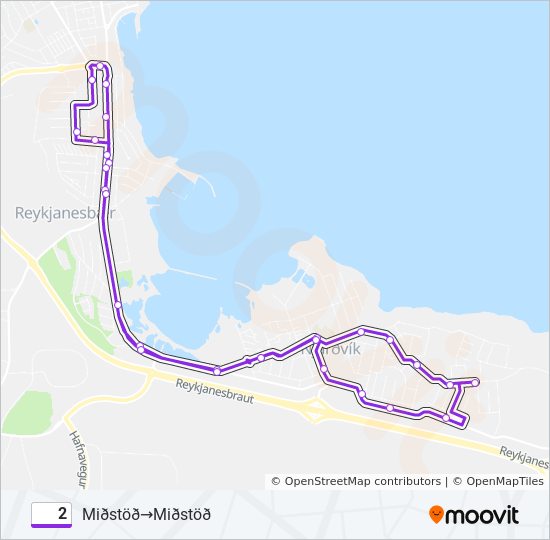 Mapa linii autobus 2