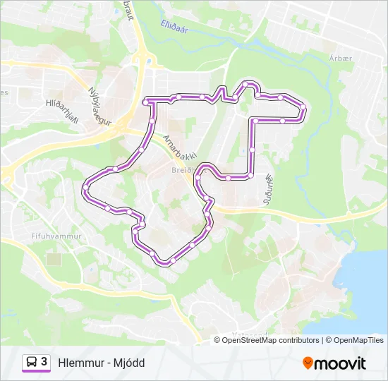 3 Bus Line Map