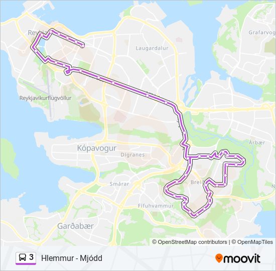 3 bus Line Map