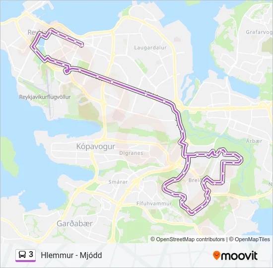 3 Bus Line Map