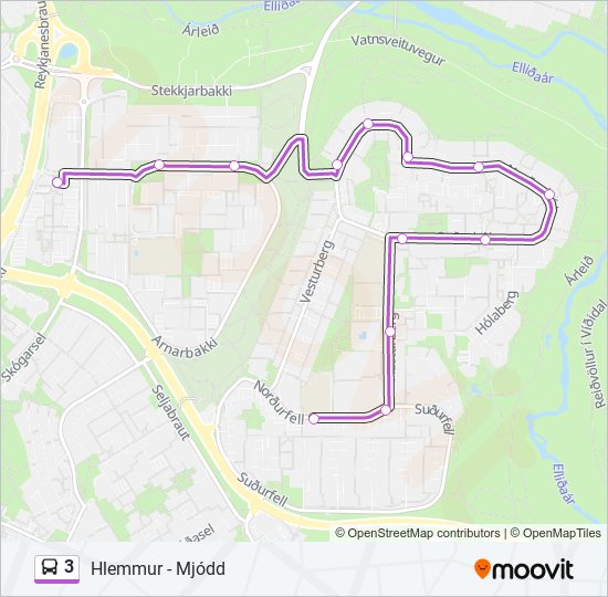 3 bus Line Map