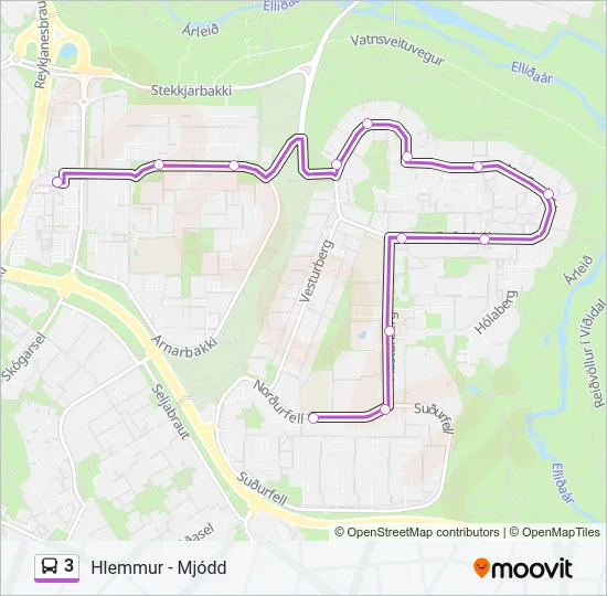 3 Bus Line Map