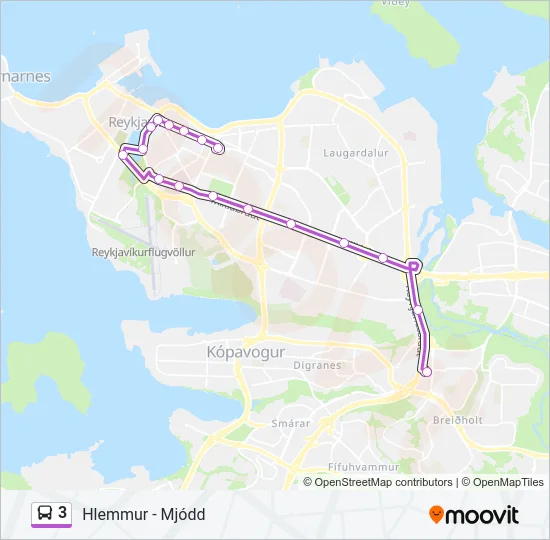 3 Bus Line Map