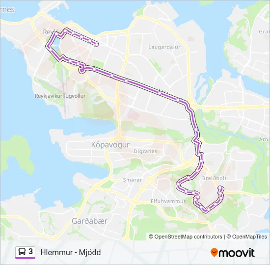 3 Bus Line Map