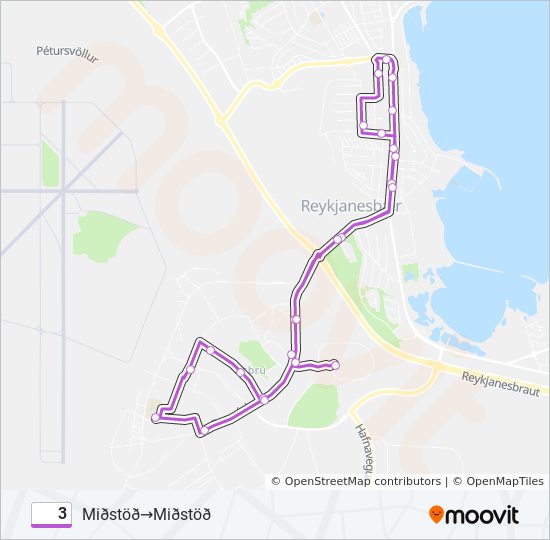 Mapa linii autobus 3