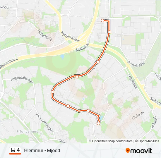 4 Bus Line Map