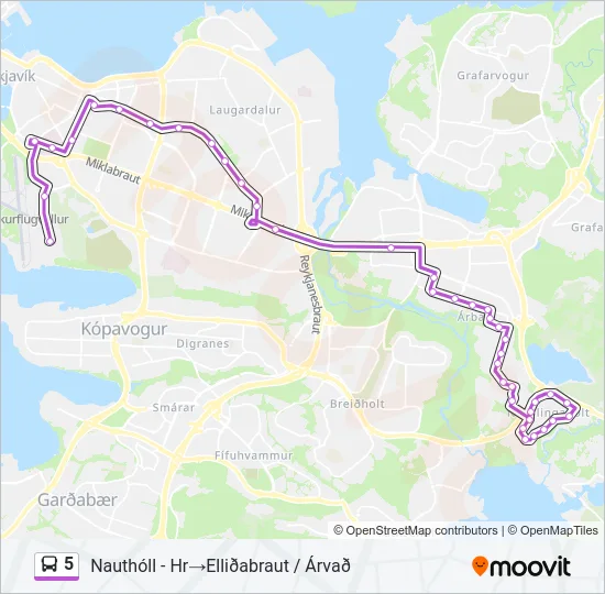 5 Bus Line Map