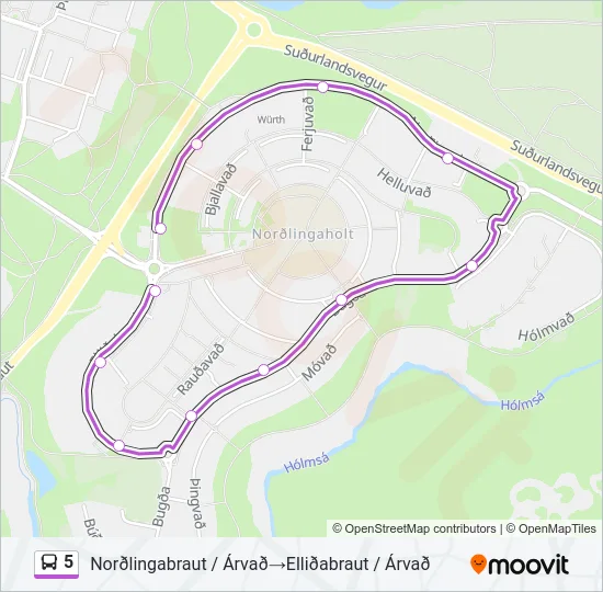 5 Bus Line Map