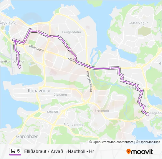 5 Bus Line Map