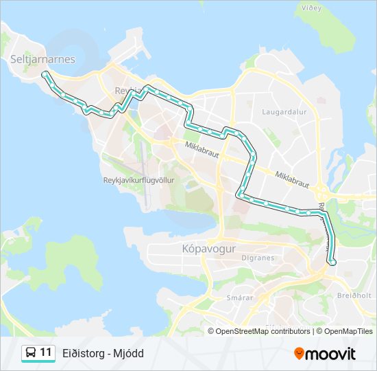 11 bus Line Map