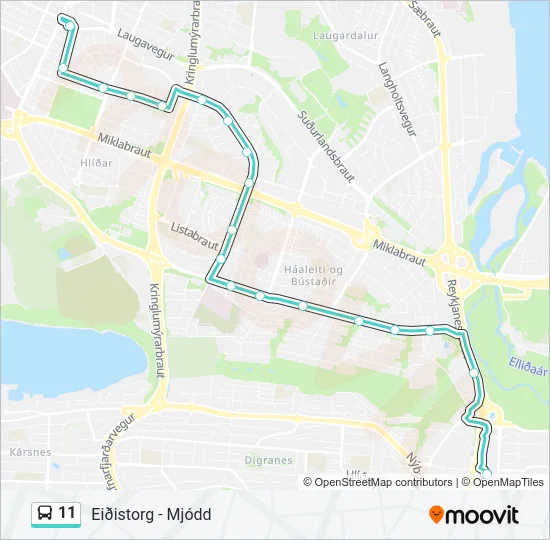 11 Bus Line Map