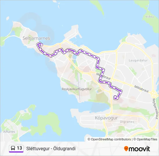 13 Bus Line Map