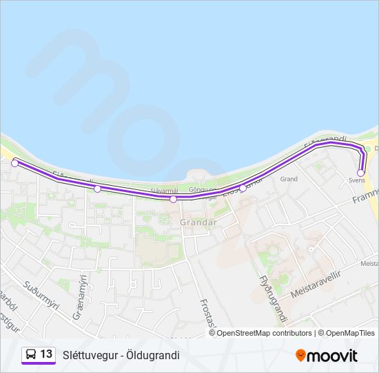 13 bus Line Map