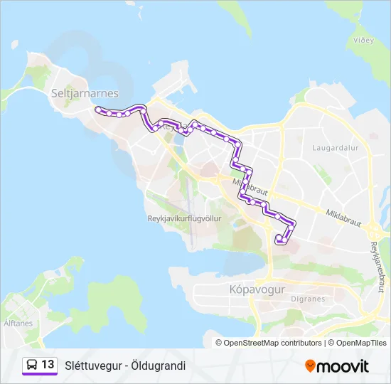 13 Bus Line Map