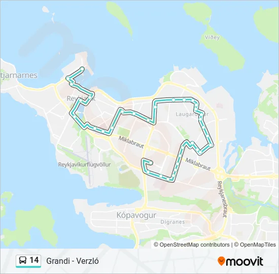 14 Bus Line Map