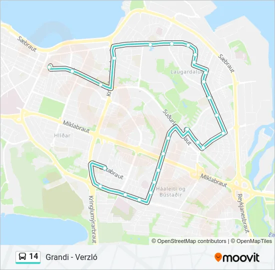 14 Bus Line Map