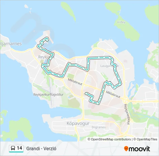14 Bus Line Map