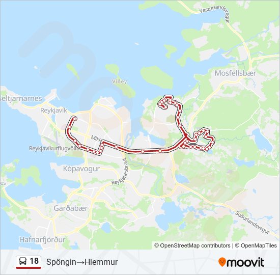 18 bus Line Map