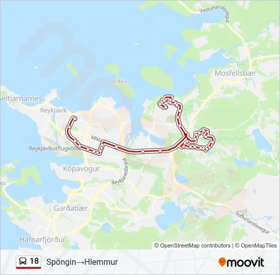18 Bus Line Map