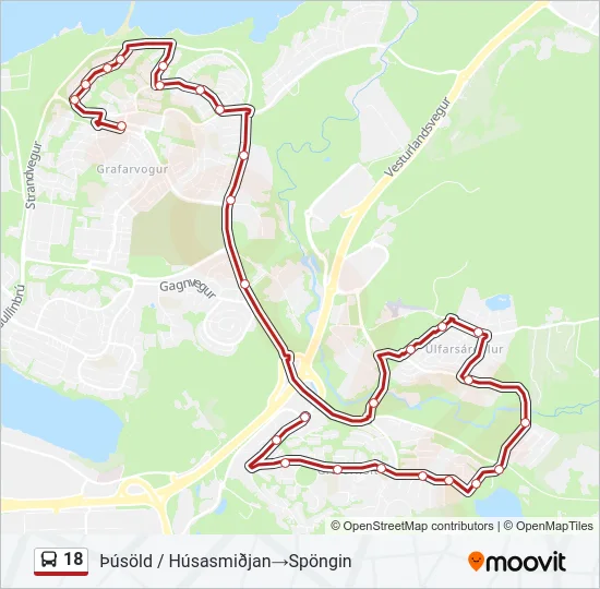 18 Bus Line Map