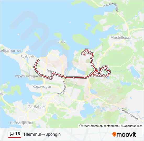 18 Bus Line Map