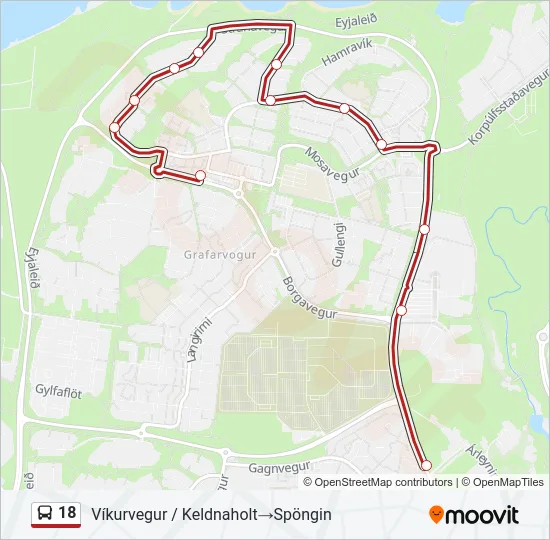 18 Bus Line Map