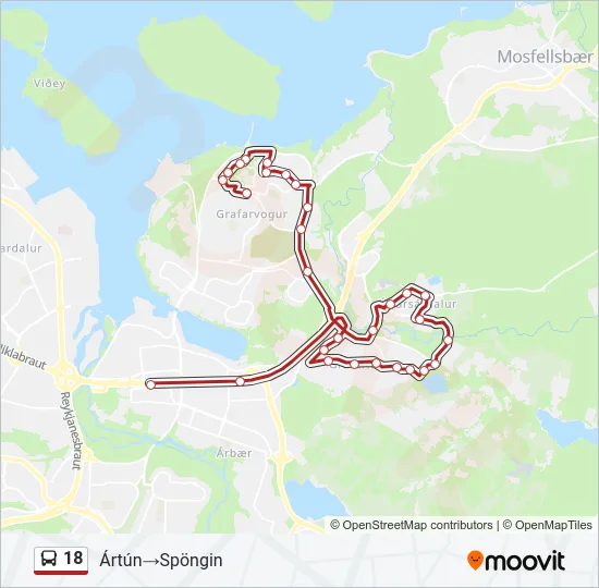 18 Bus Line Map