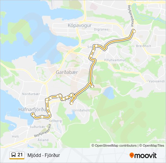 21 bus Line Map