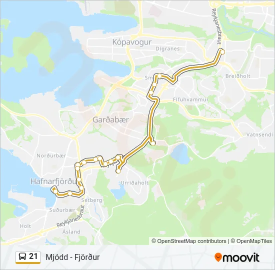 21 Bus Line Map