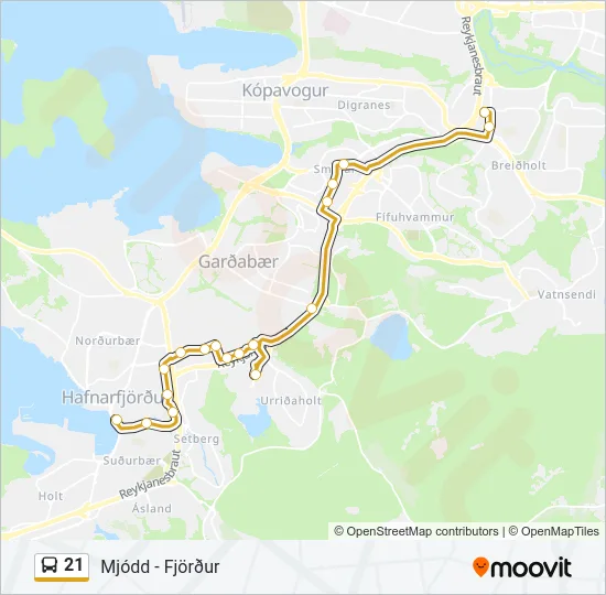 21 Bus Line Map