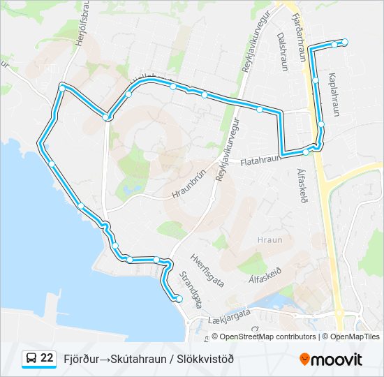 22 bus Line Map