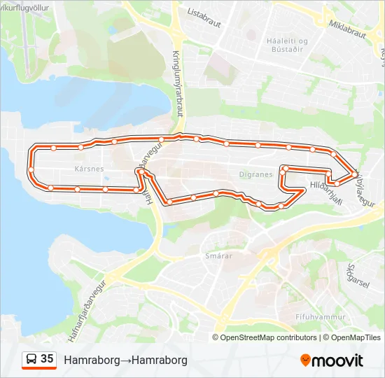 35 Bus Line Map