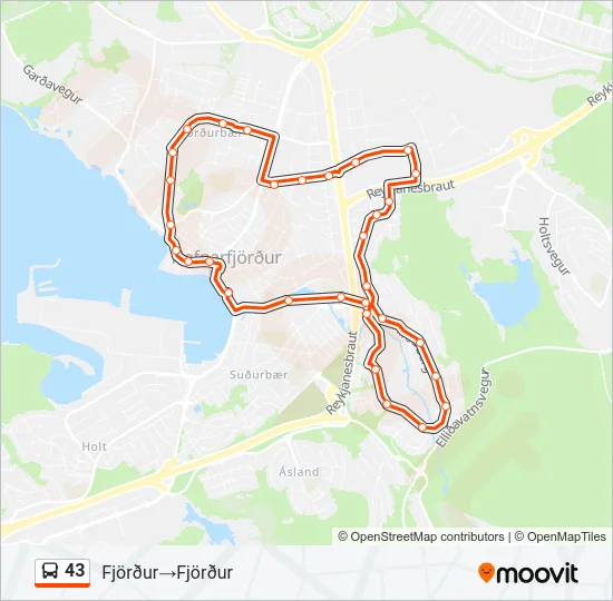 43 Bus Line Map