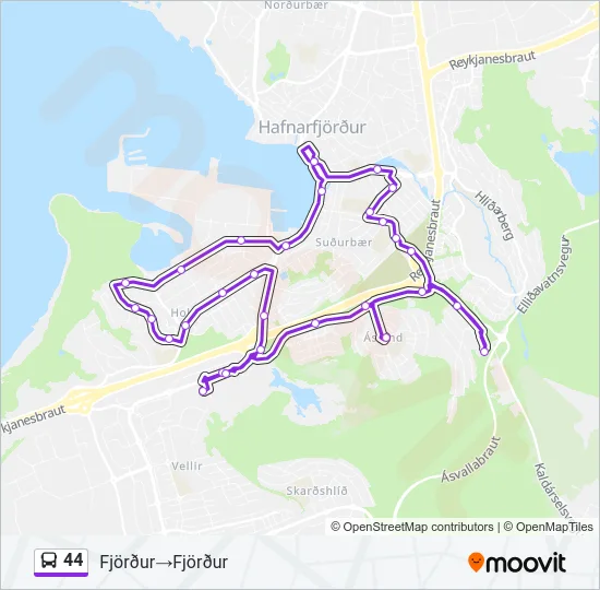44 Bus Line Map