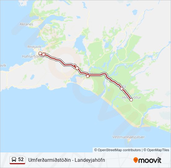 52 Bus Line Map