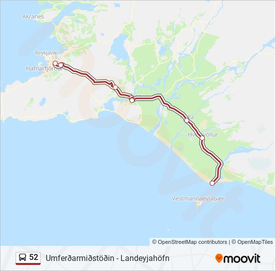 52 bus Line Map