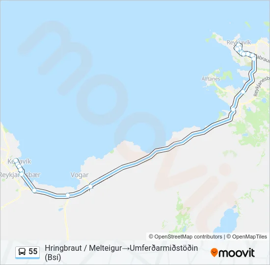 55 Bus Line Map